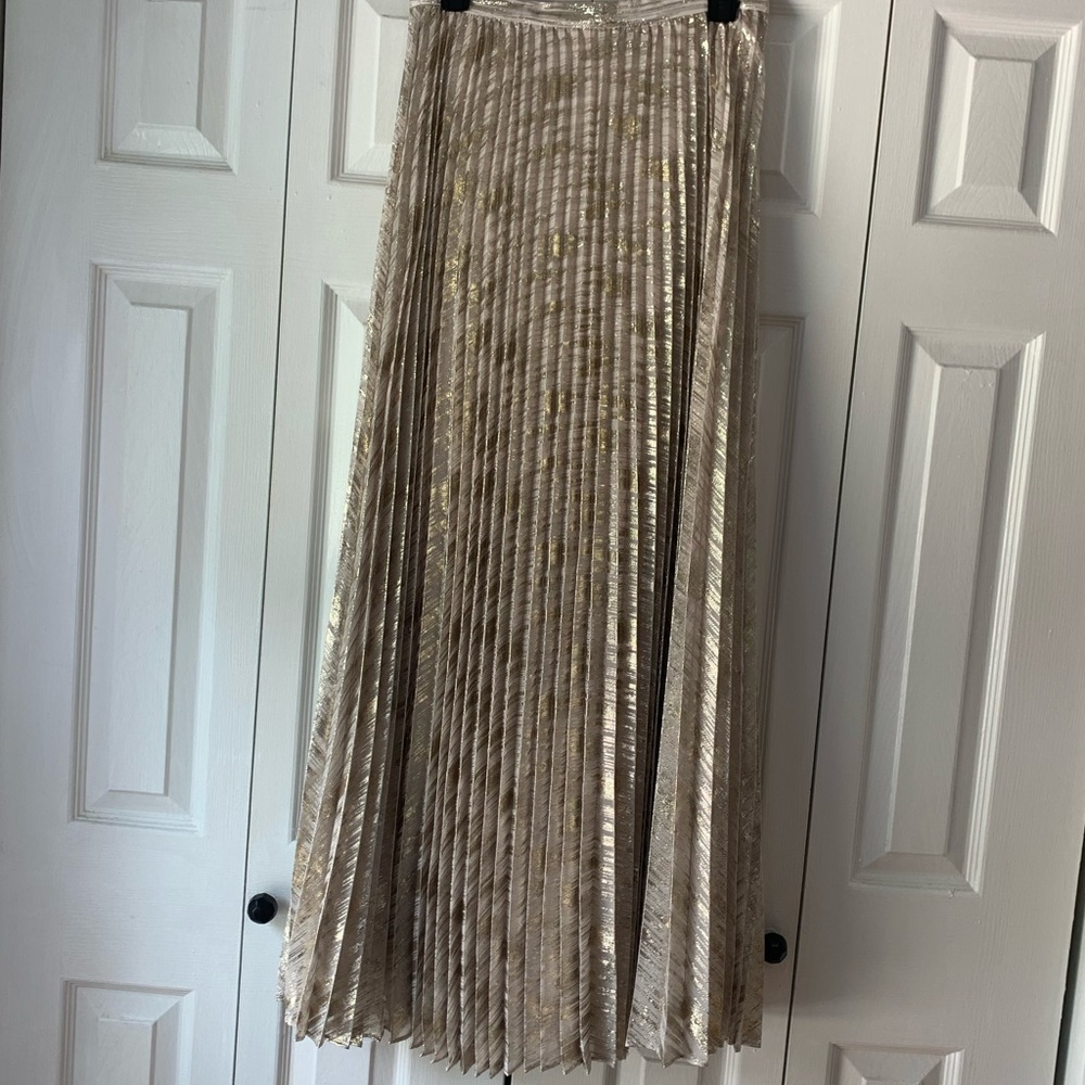 Anthropologie gold maxi skirt